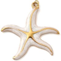 Pendentif étoile de mer en acier inoxydable 304 émaillé, plaqué or 18K — Breloques et pendentifs