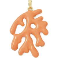 Pendentif en Laiton avec Charme en Corail, Plaqué Or 18K, Sans Cadmium ni Plomb — Breloques et pendentifs
