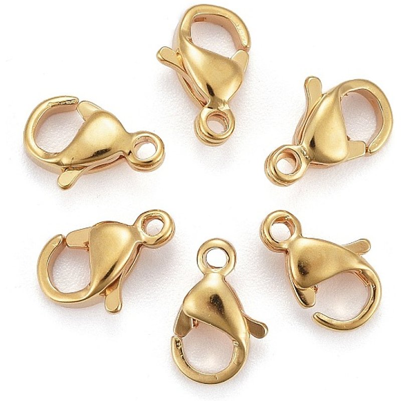 Fermoirs à homard en acier inoxydable 304 plaqués or 18K — Accessoires pour bijoux