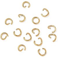 Anneaux de saut ouverts en acier inoxydable 304, plaqué or 18K, 4x0,7mm