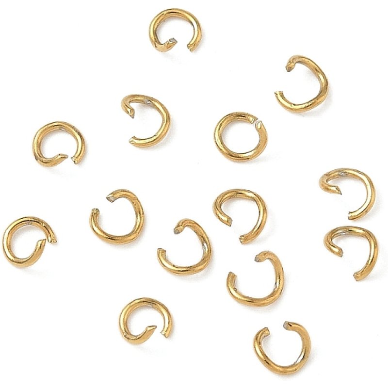Anneaux de saut ouverts en acier inoxydable 304, plaqué or 18K, 4x0,7mm — Accessoires pour bijoux
