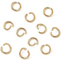 Anneaux Brisés en Acier Inoxydable 304, Plaqué Or 18K, 5x0.8mm