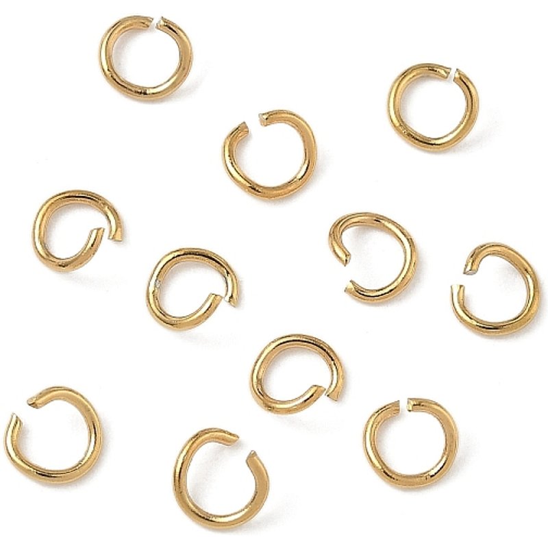 Anneaux Brisés en Acier Inoxydable 304, Plaqué Or 18K, 5x0.8mm — Accessoires pour bijoux