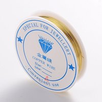 Round Copper Jewelry Wire, Nickel Free, Golden, 26 Gauge, 49.21 Feet