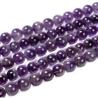 Fil de perles en améthyste, rond, 8mm, 15-16 pouces — Perles à bijoux
