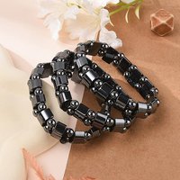 Bracelet Élastique Magnétique en Hématite Synthétique pour Femmes - Noir — Bracelet Femme