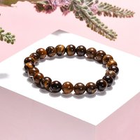 Natural Tiger Eye Beaded Stretch Bracelet, 2 inch Inner Diameter — Bracelet Women