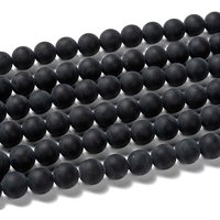 Brins de perles d'agate noire naturelle de grade A, 8 mm, teintées et chauffées — Perles à bijoux