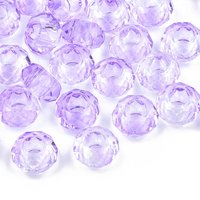 Glass European Rondelle Beads, Lilac, Large Hole, No Metal Core
