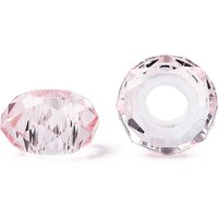 Perles Européennes en Verre, Rondelle, Rose Brume, Grand Trou, 14x8mm — Perles à bijoux
