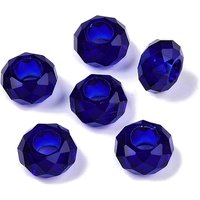 Glass European Rondelle Beads, Medium Blue, Large Hole — Jewelry Beads