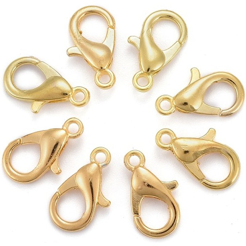 Attaches de type homard en alliage de zinc, attaches à déclenchement de perroquet, dorées — Accessoires pour bijoux