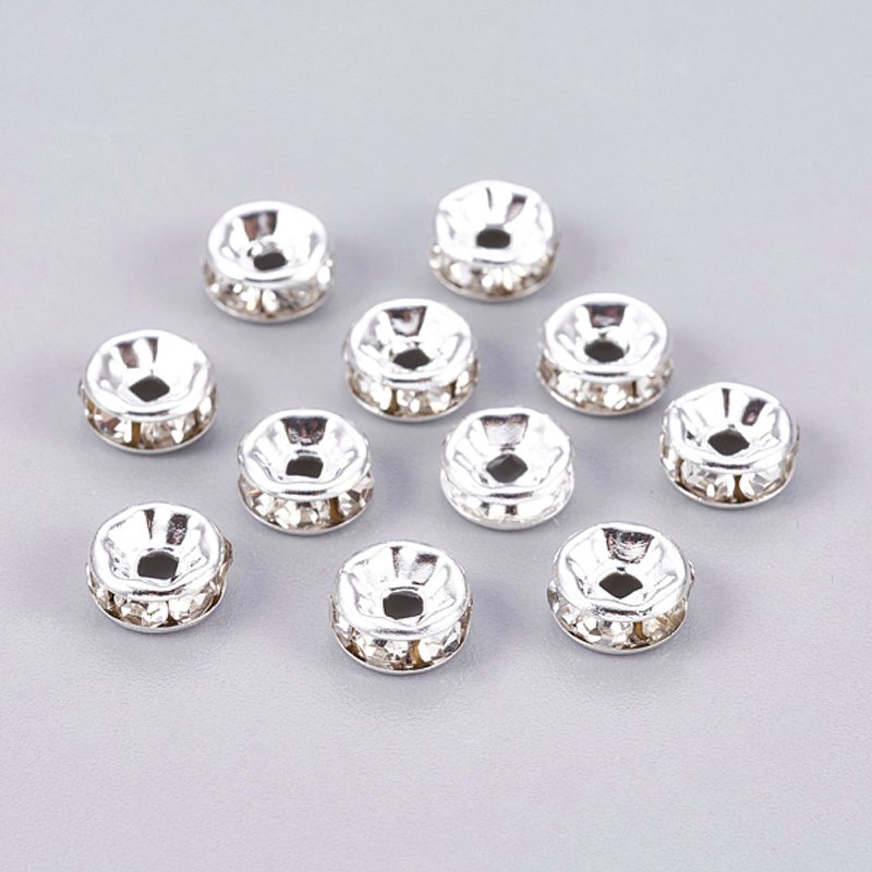 Perles Rondelle en Cristal Rhinestone de Laiton Grade A pour Fabrication de Bijoux — Perles à bijoux