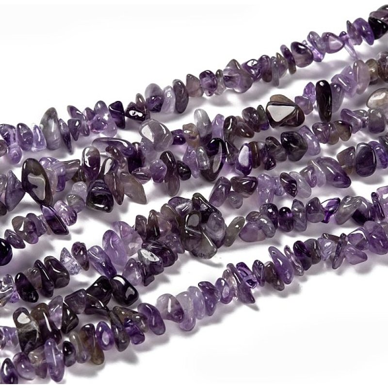 Brins de perles d'améthyste naturel, chips, 5-9mm, 31 pouces — Perles à bijoux