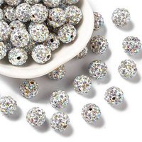 Perles Pave Disco Ball, Perles en Argile Polymère, Rondes, 10mm — Perles à bijoux