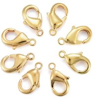 Attaches de type homard en laiton et attaches à déclenchement de perroquet, dorées, 10x5x3mm — Accessoires pour bijoux