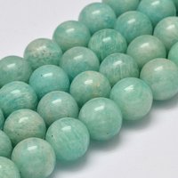 Brins de Perles en Amazonite Naturelle, Rondes, 8mm, Trou de 1mm — Perles à bijoux
