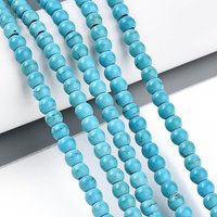 Brins de perles en turquoise synthétique, rondes 4mm, 90pcs