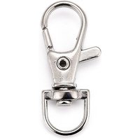 Iron Swivel Lobster Claw Clasps, Snap Hook, Platinum 37x14x7mm