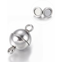 Attaches magnétiques ronds en acier inoxydable 304 avec boucles, 11.5x6mm — Accessoires pour bijoux