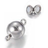 Attaches magnétiques ronds en acier inoxydable 304 avec boucles, 14x8mm — Accessoires pour bijoux