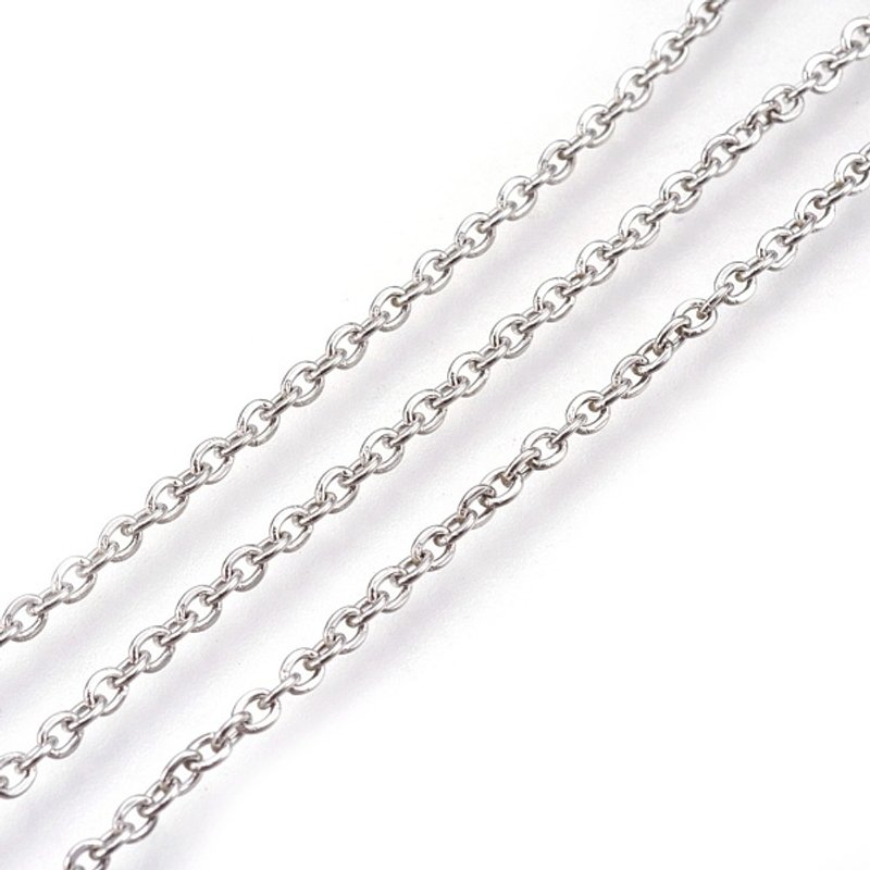 304 Stainless Steel Cable Chains, Soldered, Flat Oval, 164.04 Feet