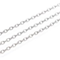 304 Stainless Steel Cable Chains, Soldered, Flat Oval, 164 Feet — Chains, Wire & Cord