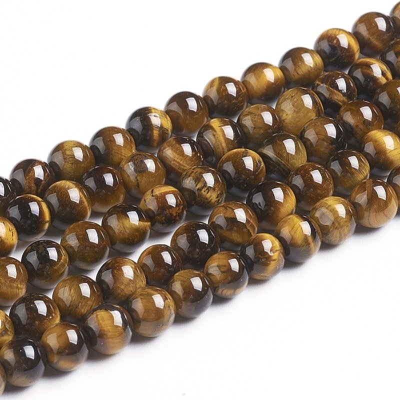 Fils de perles en œil de tigre naturel, rond, grade AB+, 6mm, 60pcs — Perles à bijoux