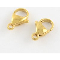 Attaches de homard en acier inoxydable 304, plaqué or 24K — Accessoires pour bijoux