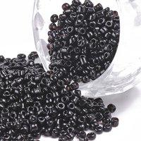 Perles de Verre Noires, 2mm Rondes pour Fabrication de Bijoux DIY