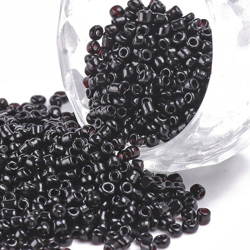 Black Glass Seed Beads, 2mm Round for DIY Jewelry Making — Jewelry Beads