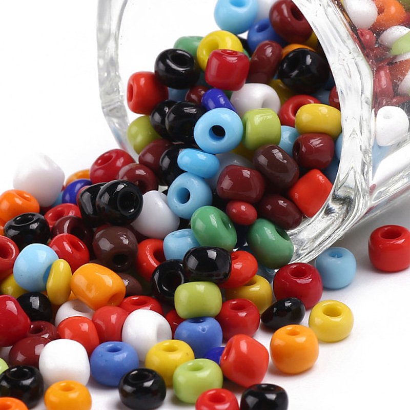 Perles de Verre, Couleurs Opaques, 4mm, Trou: 1.5mm, 4500pcs/livre — Perles à bijoux
