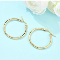 Boucles d'oreilles créoles en acier inoxydable 304, plaquées or 18K — Boucles d'oreilles créoles