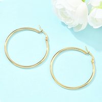 304 Stainless Steel Hoop Earrings, Hypoallergenic, 18K Gold Plated — Hoop Earrings