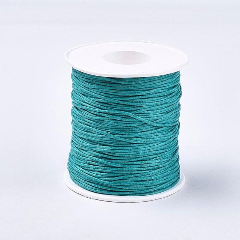 Waxed Cotton Thread Cords, Teal, 1mm, 100 yards/roll — Chains, Wire & Cord
