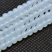 Fil de perles rondes en opalite, grade AA, blanches, 6mm, 14-15 pouces — Perles à bijoux