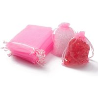 Organza Gift Bags with Drawstring for Jewelry and Gifts, Pink