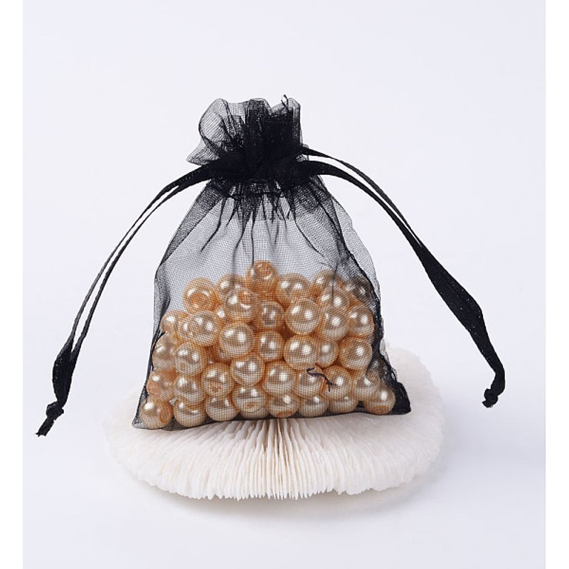 Sacs en Organza avec Cordon pour Bijoux et Cadeaux, Noir — Rangement et présentation