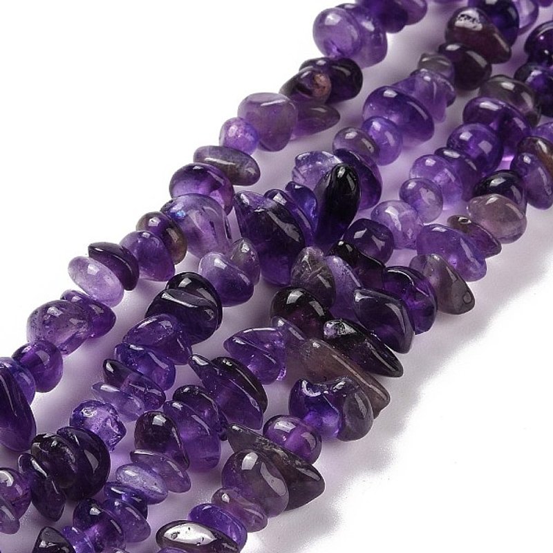 Natural Amethyst Chip Bead Strands, 5-8mm, Hole: 1mm, 31.5 inch — Jewelry Beads