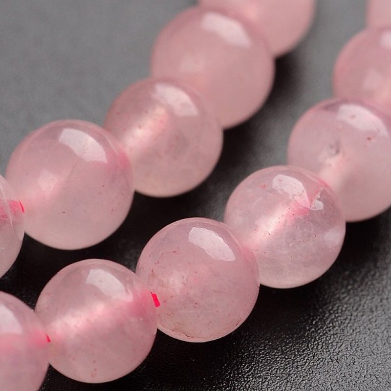 Brins de perles en quartz rose naturel rond, 6mm, 14,9 pouces — Perles à bijoux