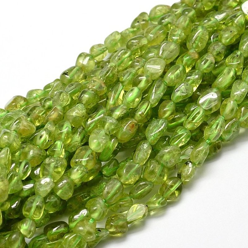 Natural Peridot Nuggets Beads Strands, 5-10x6-7x3-7mm, 14.9-15.7 inch — Jewelry Beads