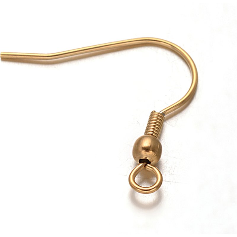 Ion Plating 304 Stainless Steel Earring Hooks with Horizontal Loop — Jewelry Findings