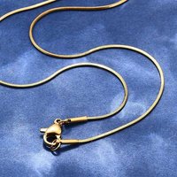 Ion Plating 304 Stainless Steel Snake Chain Necklace, Golden, 15.7 inch