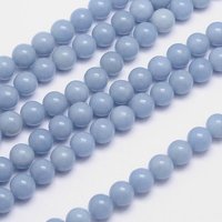 Brins de perles d'Angelite naturelle, rondes, 8mm, 50pcs/brin — Perles à bijoux
