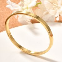 Ion Plating 304 Stainless Steel Bangles, 18K Gold Plated — Bracelet Women