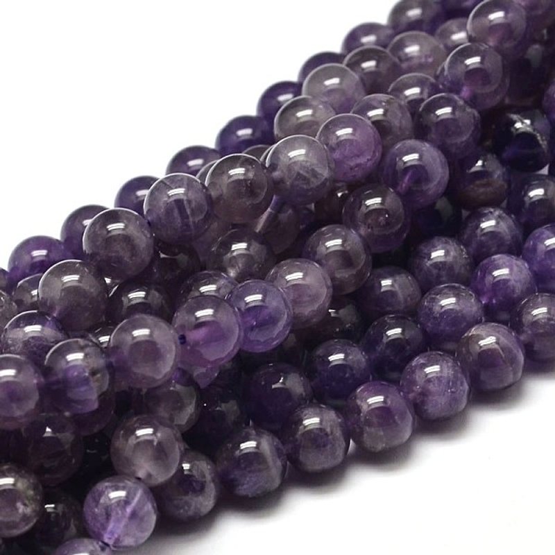 Fil de perles rondes en améthyste naturelle, qualité B, 8mm — Perles à bijoux