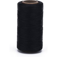 Flat Waxed Polyester Cords, Black, 1x0.3mm, 284.33 yards