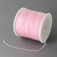 Braided Nylon Thread for Jewelry Making, Pink, 0.5mm, 150 yards