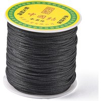 Corde Satin Rattail en Nylon, Noir, 1.0mm, 76.55 verges — Chaînes, fils et cordons