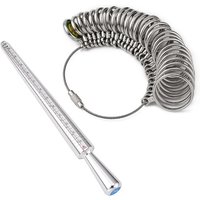Jewelry Measuring Tool Set with Aluminium Ring Size Sticks and Mandrel